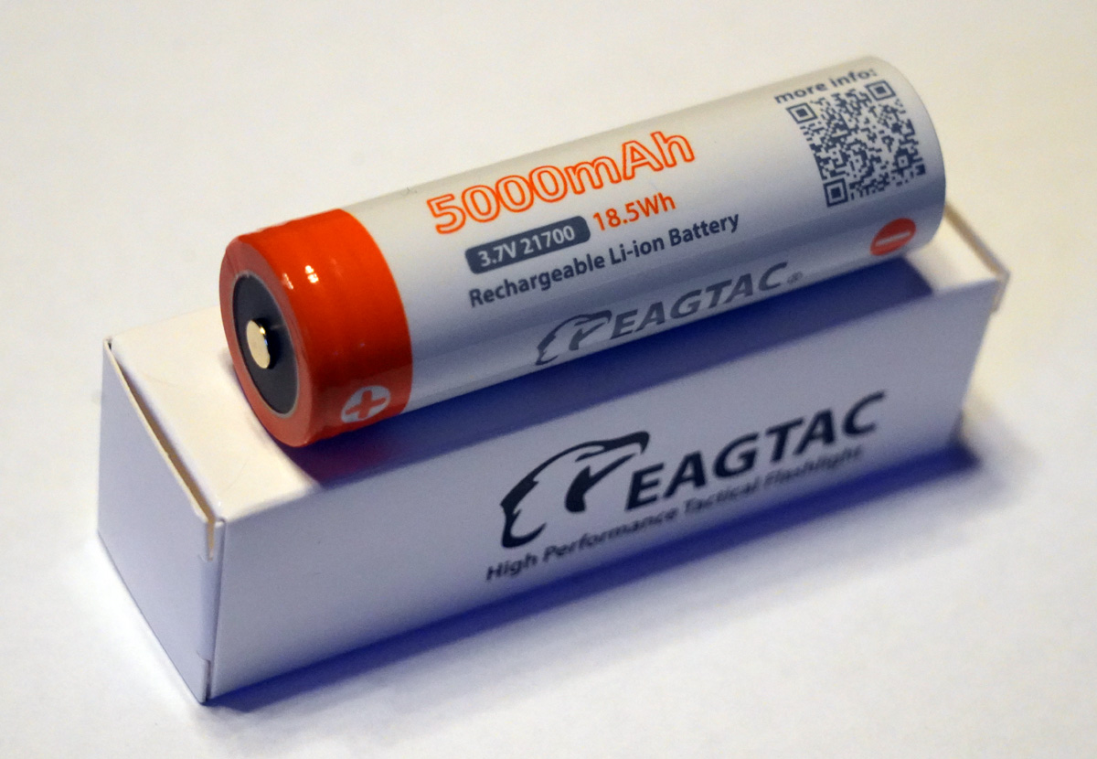 EAGTAC 21700 Lithium Akku, 5000mAh, protected, 10A