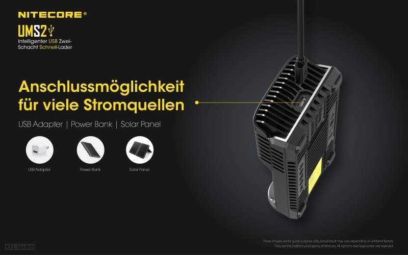 Nitecore-UMS2-8 Nitecore UMS2 2 Schacht USB Ladegerät