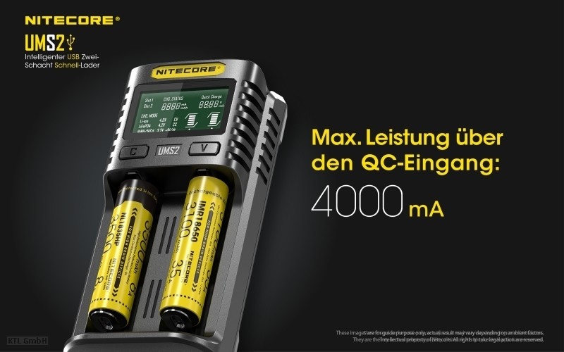 Nitecore-UMS2-4 Nitecore UMS2 2 Schacht USB Ladegerät
