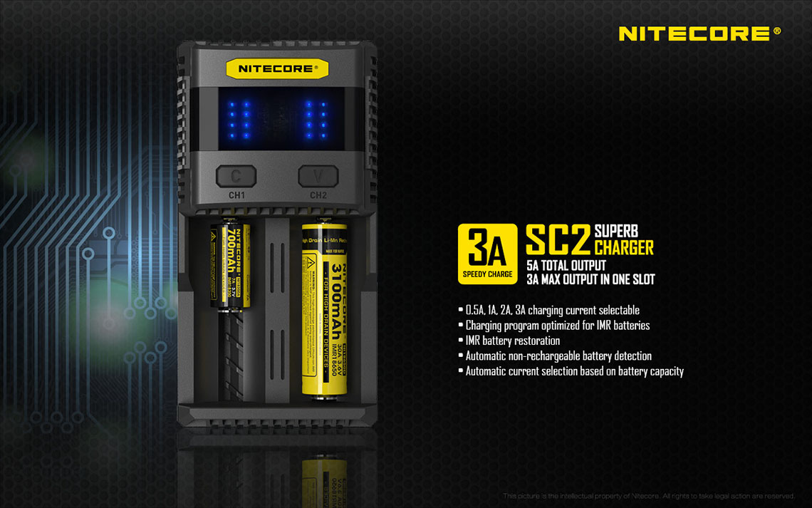 Nitecore-SC2-Schnelllader-1 Nitecore SC2 3A Schnelladegerät