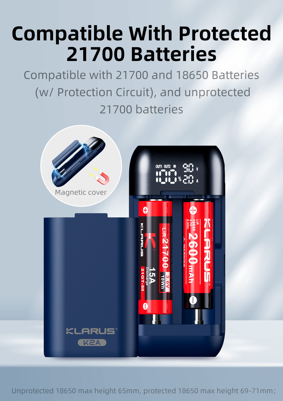 K2A-EN-A4_02 Klarus K2A, Ladegerät und Powerbank